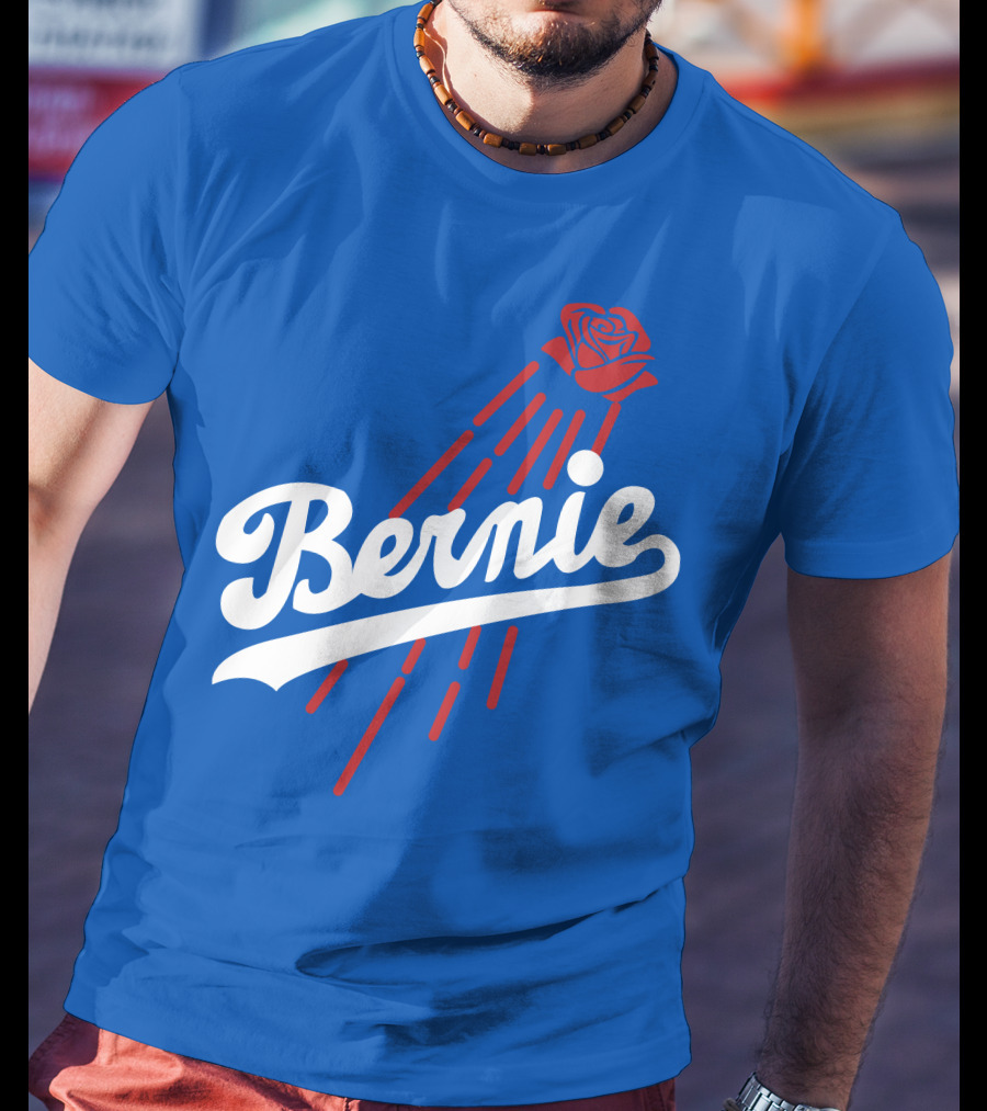 Bernie Sanders Dodgers Logo Rose T-Shirt