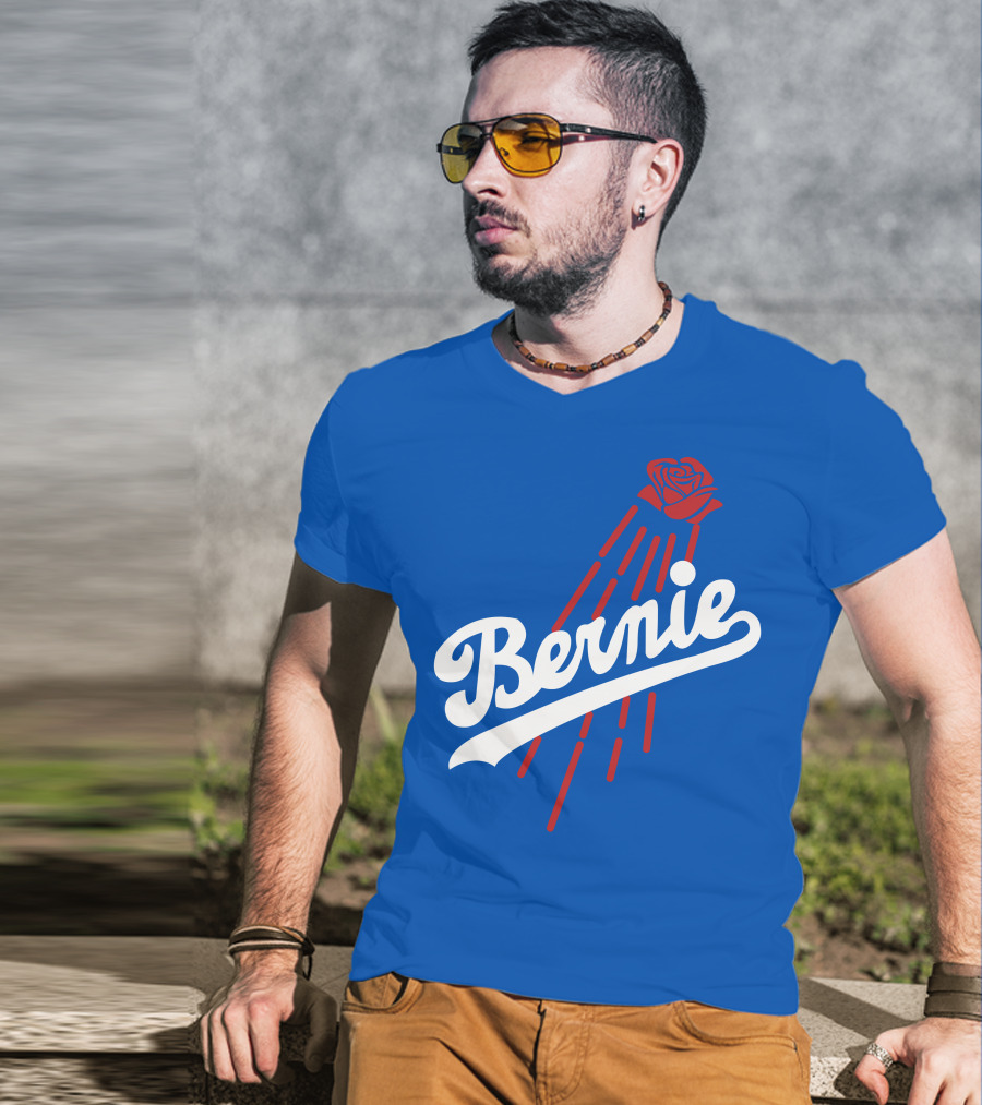 Bernie Sanders Dodgers Logo Rose T-Shirt