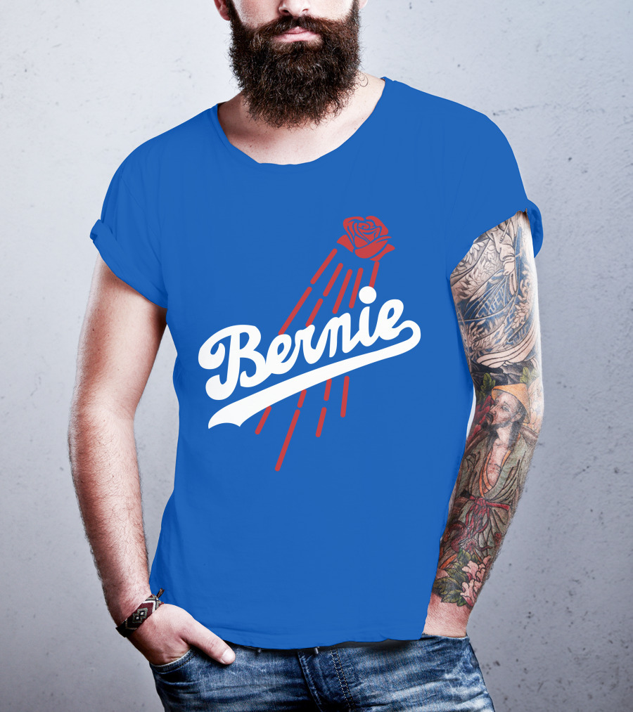 Bernie Sanders Dodgers Logo Rose T-Shirt