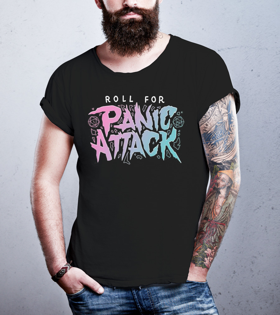 Roll For Panic Attack Dimension 20 Merch T-Shirt