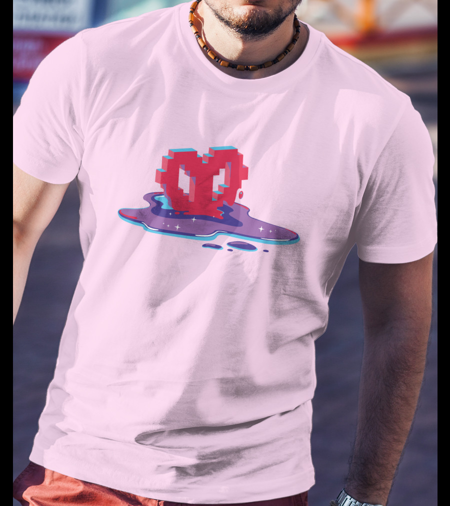 Heart Pixel Art Melting Design Philza Merch T-Shirt