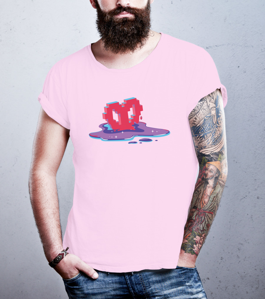 Heart Pixel Art Melting Design Philza Merch T-Shirt