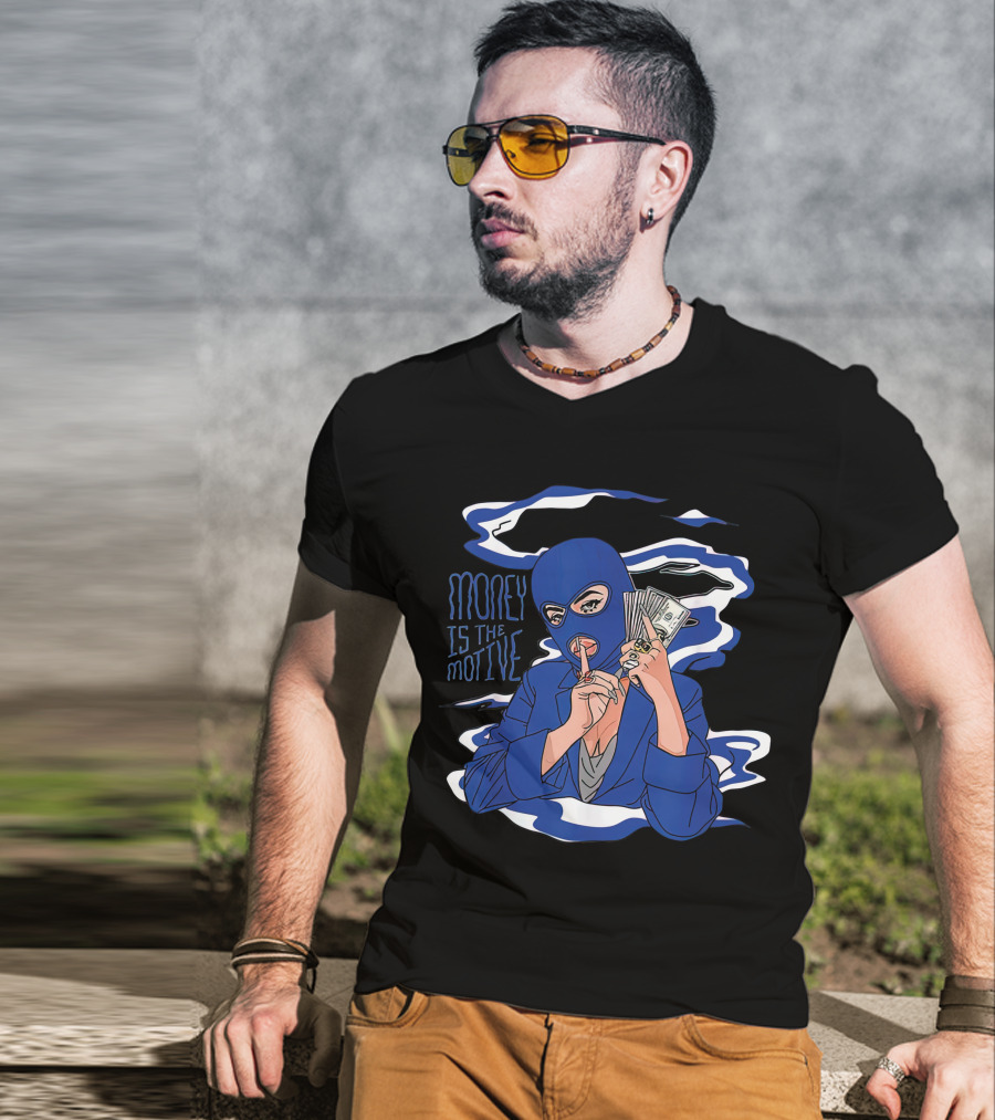 Money Is The Motive Racer Blue 5s T-Shirt