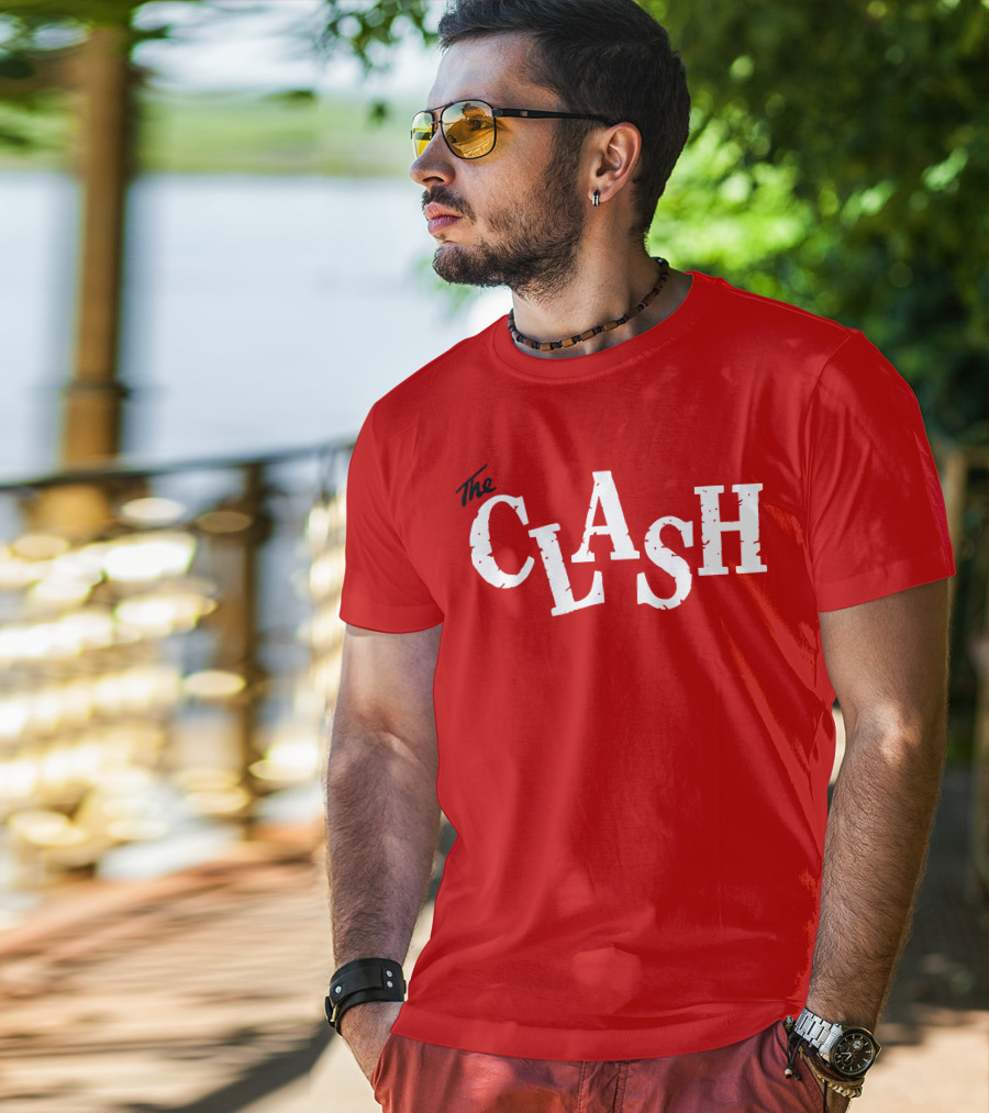 The Clash Band Logo White Text T-Shirt