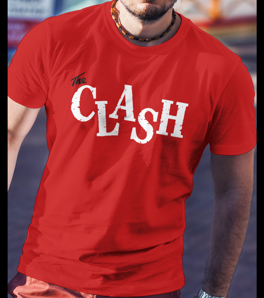 The Clash Band Logo White Text T-Shirt