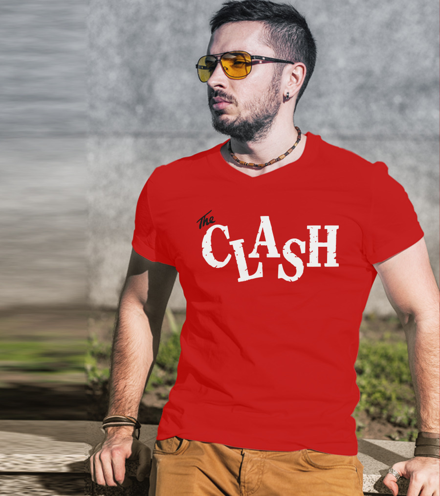 The Clash Band Logo White Text T-Shirt