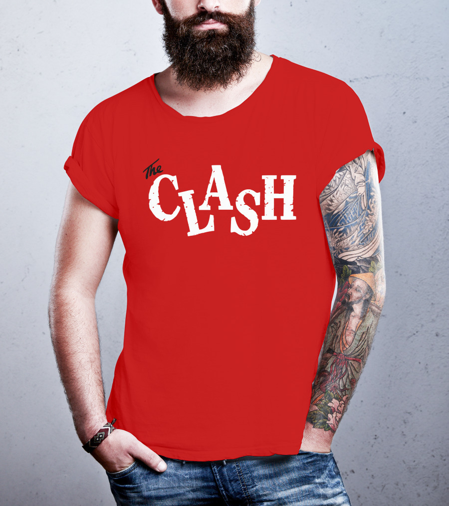 The Clash Band Logo White Text T-Shirt