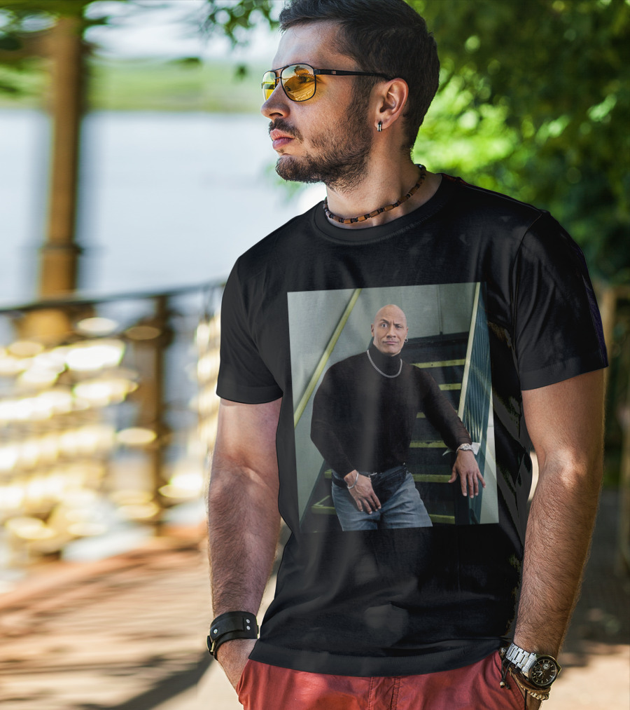The Rock Iconic 90s Turtleneck Fanny Pack Look T-Shirt