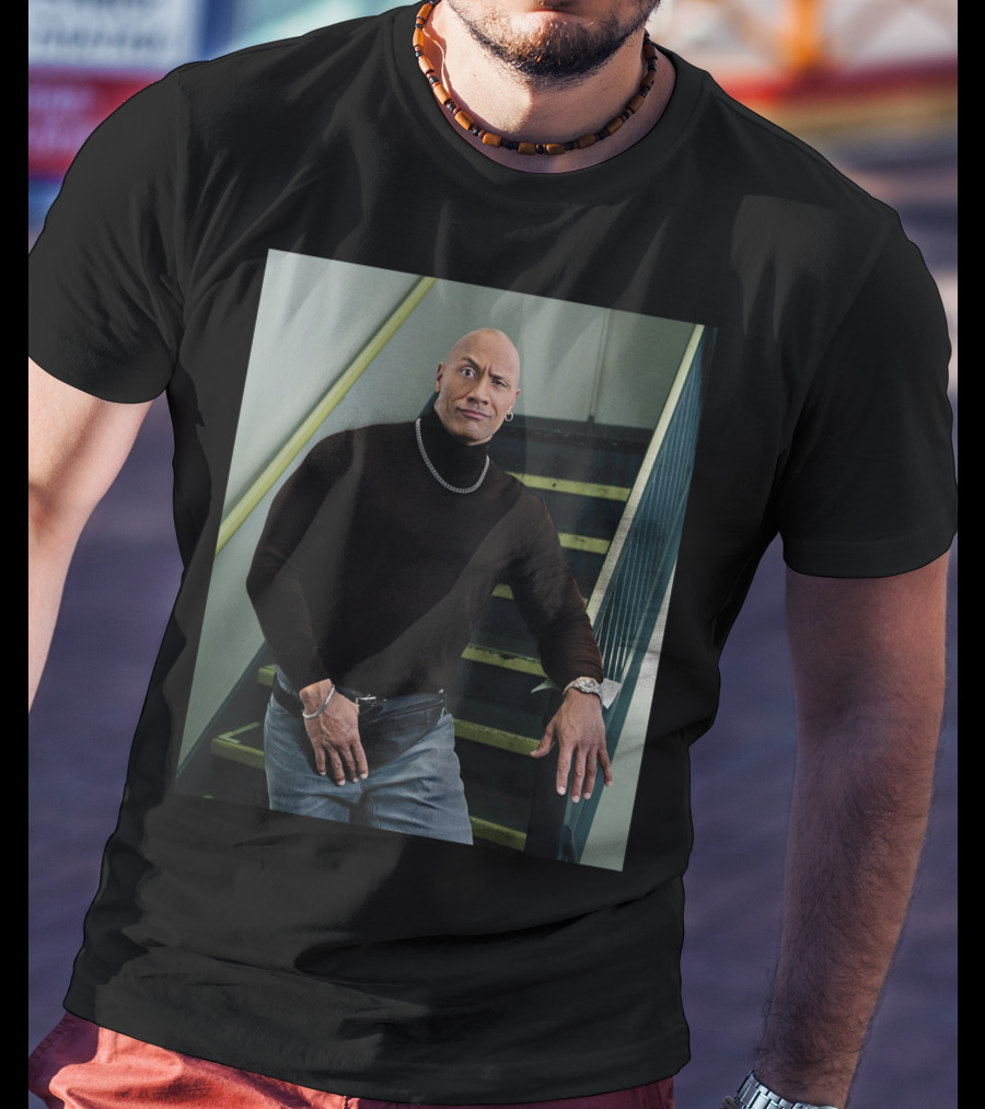 The Rock Iconic 90s Turtleneck Fanny Pack Look T-Shirt