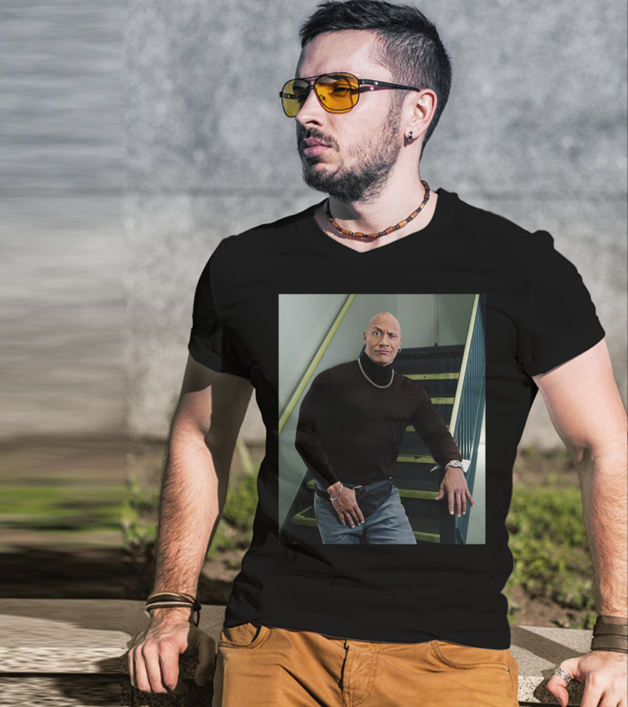 The Rock Iconic 90s Turtleneck Fanny Pack Look T-Shirt