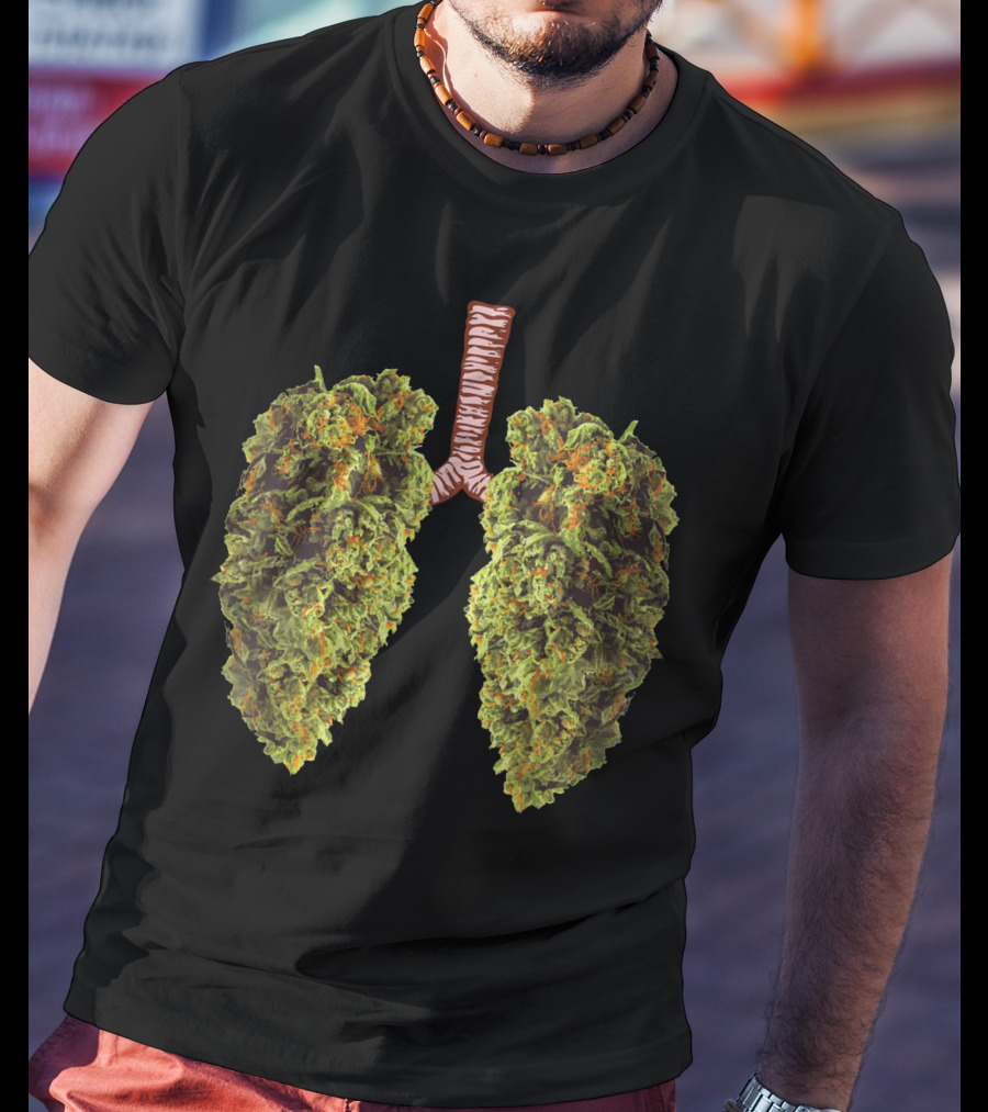 Weed Lungs Cannabis Leaf Anatomy T-Shirt