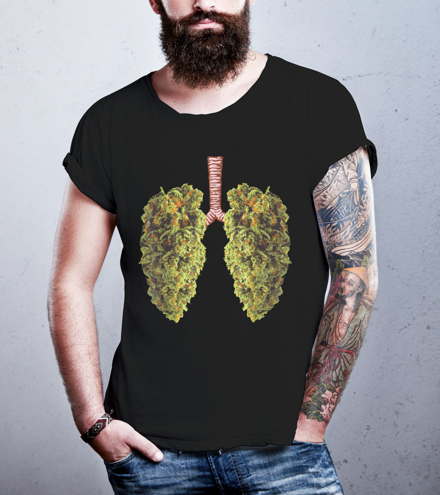 Weed Lungs Cannabis Leaf Anatomy T-Shirt