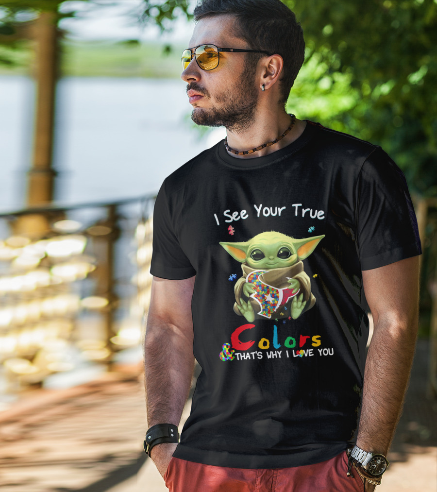 I See Your True Colors That's Why I Love You Baby Alien Holding Puzzle Heart T-Shirt