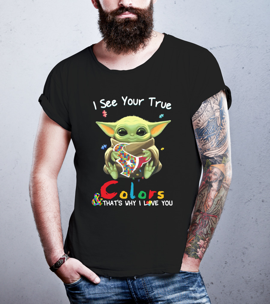 I See Your True Colors That's Why I Love You Baby Alien Holding Puzzle Heart T-Shirt