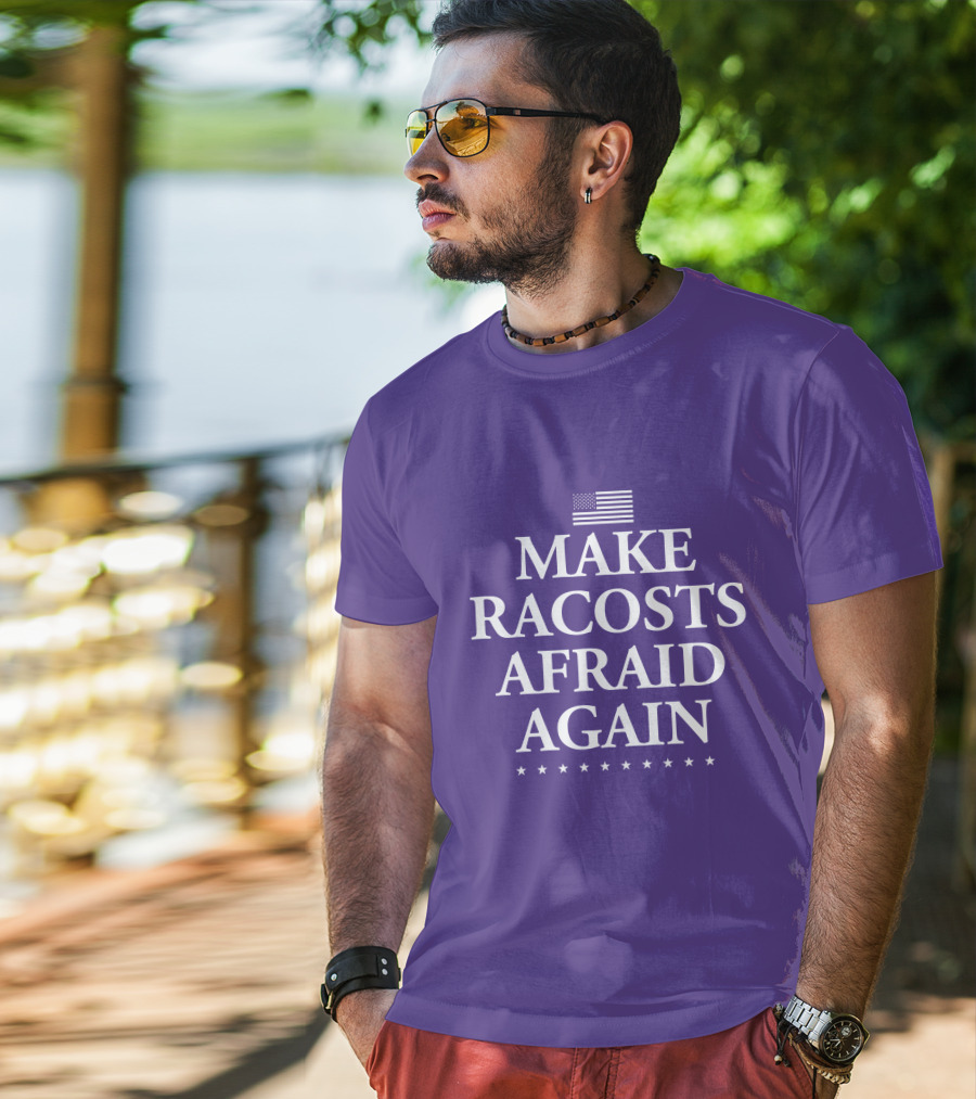 Make Racosts Afraid Again American Flag Stars T-Shirt