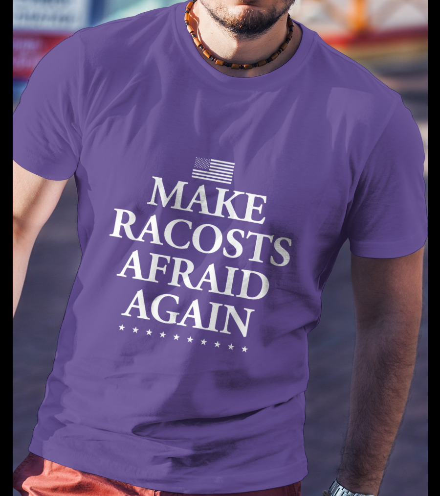 Make Racosts Afraid Again American Flag Stars T-Shirt
