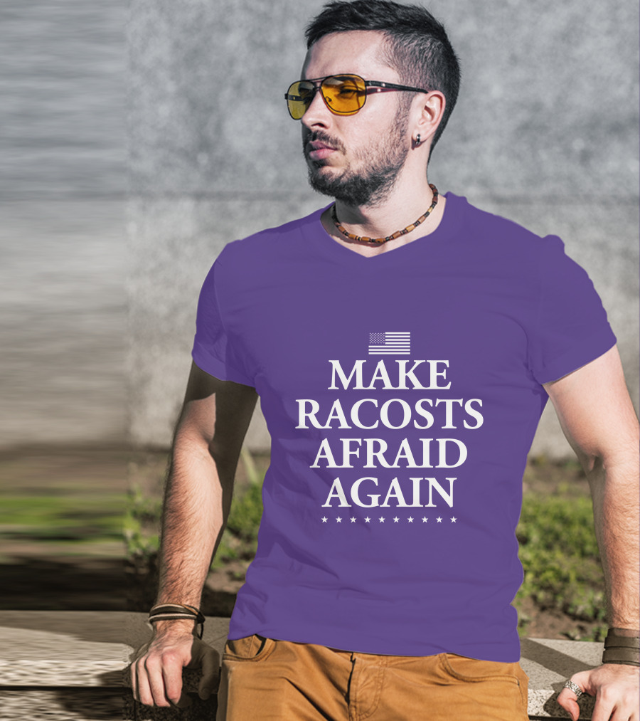 Make Racosts Afraid Again American Flag Stars T-Shirt