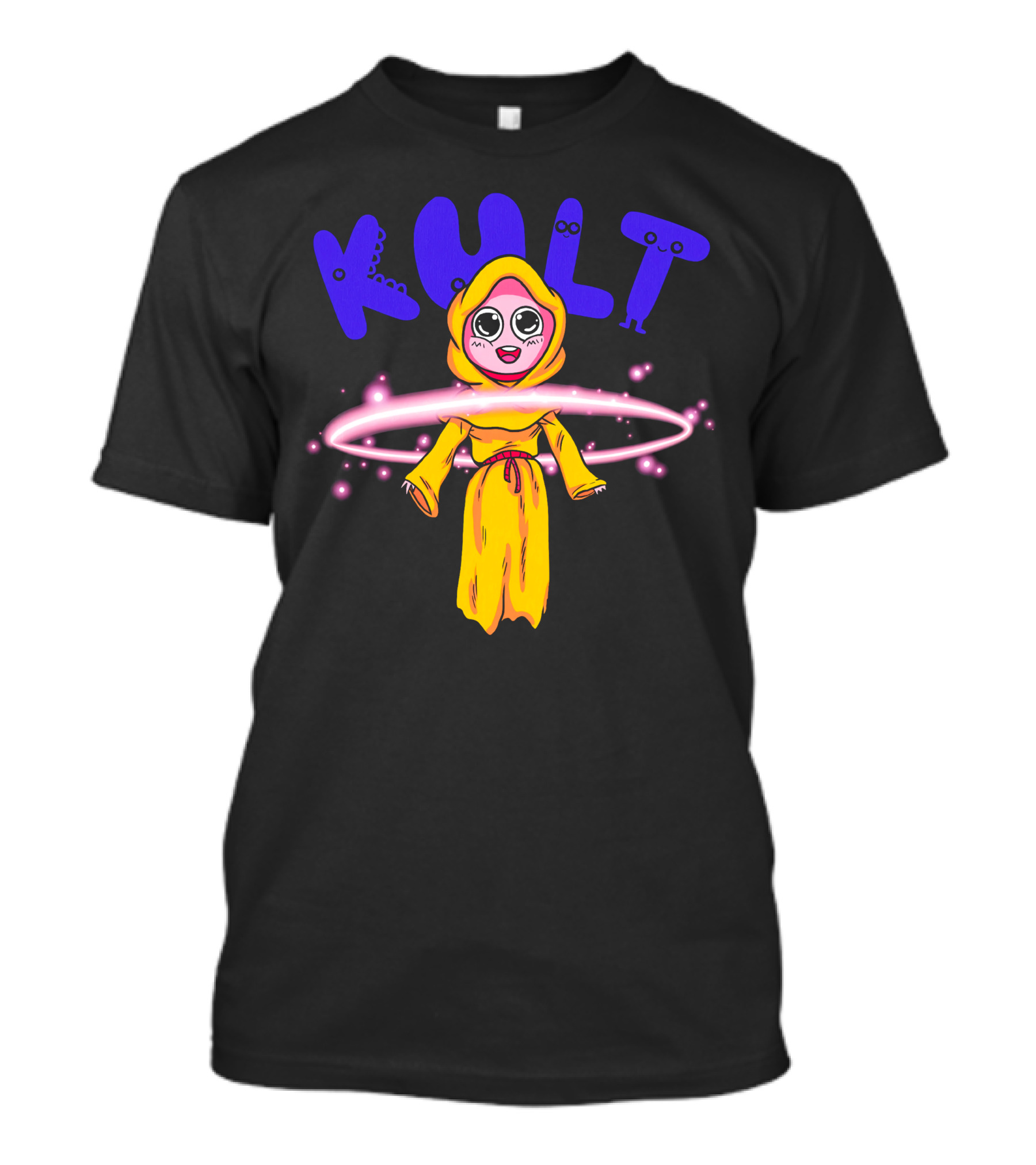 DIM MAK KULT Steve Aoki Collection Yellow Hooded Character With Energy Rings T-Shirt