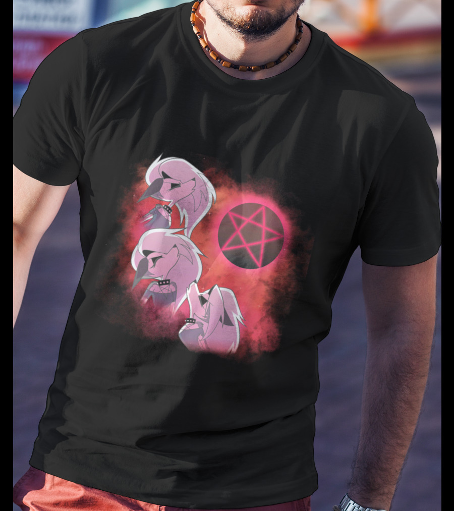 Helluva Boss Loona Trio With Pink Pentagram T-Shirt