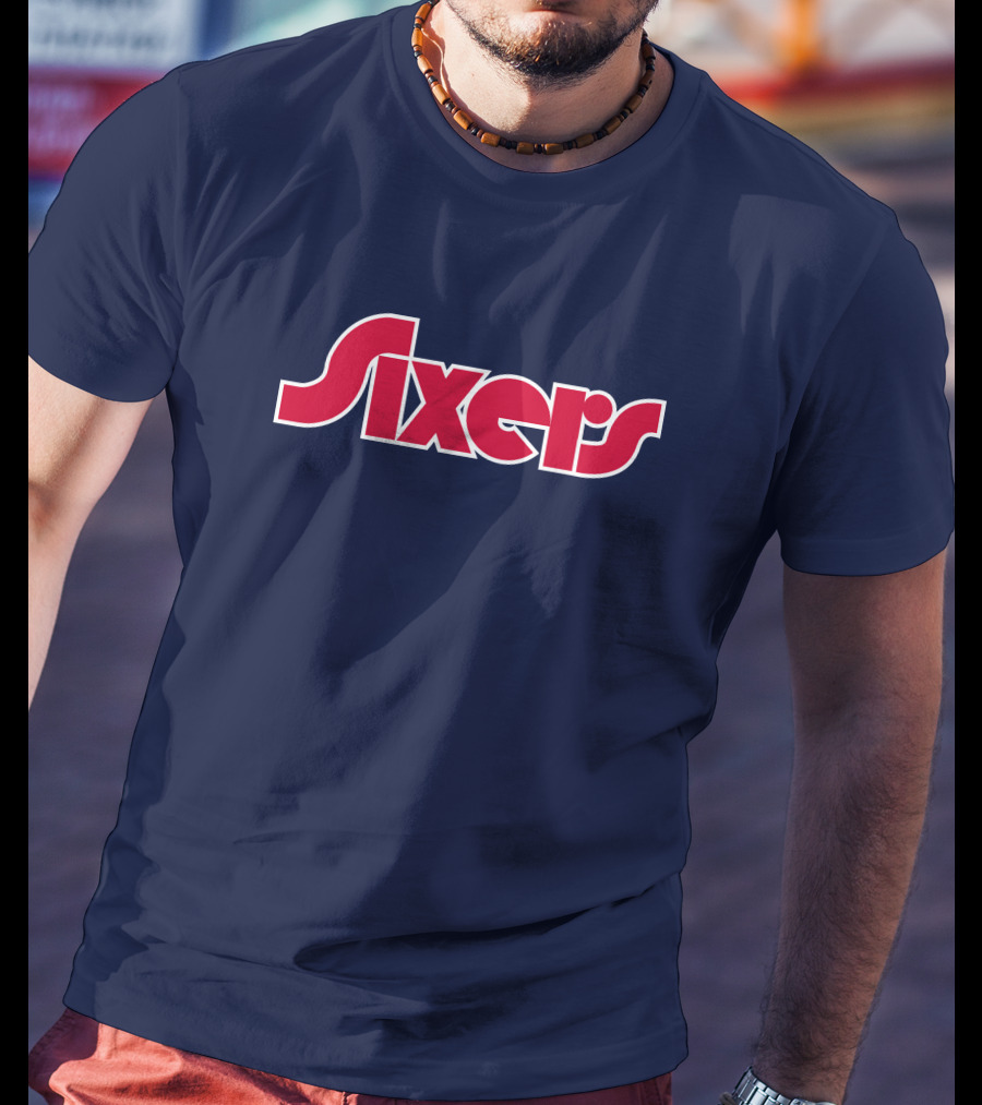 Sixers City Edition Logo Red And Blue T-Shirt