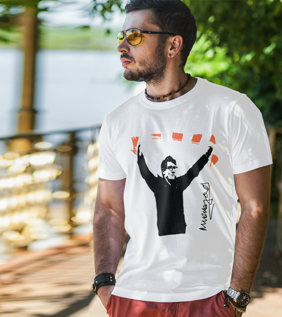 Luton Town FC Mick Harford Orange Scarf T-Shirt
