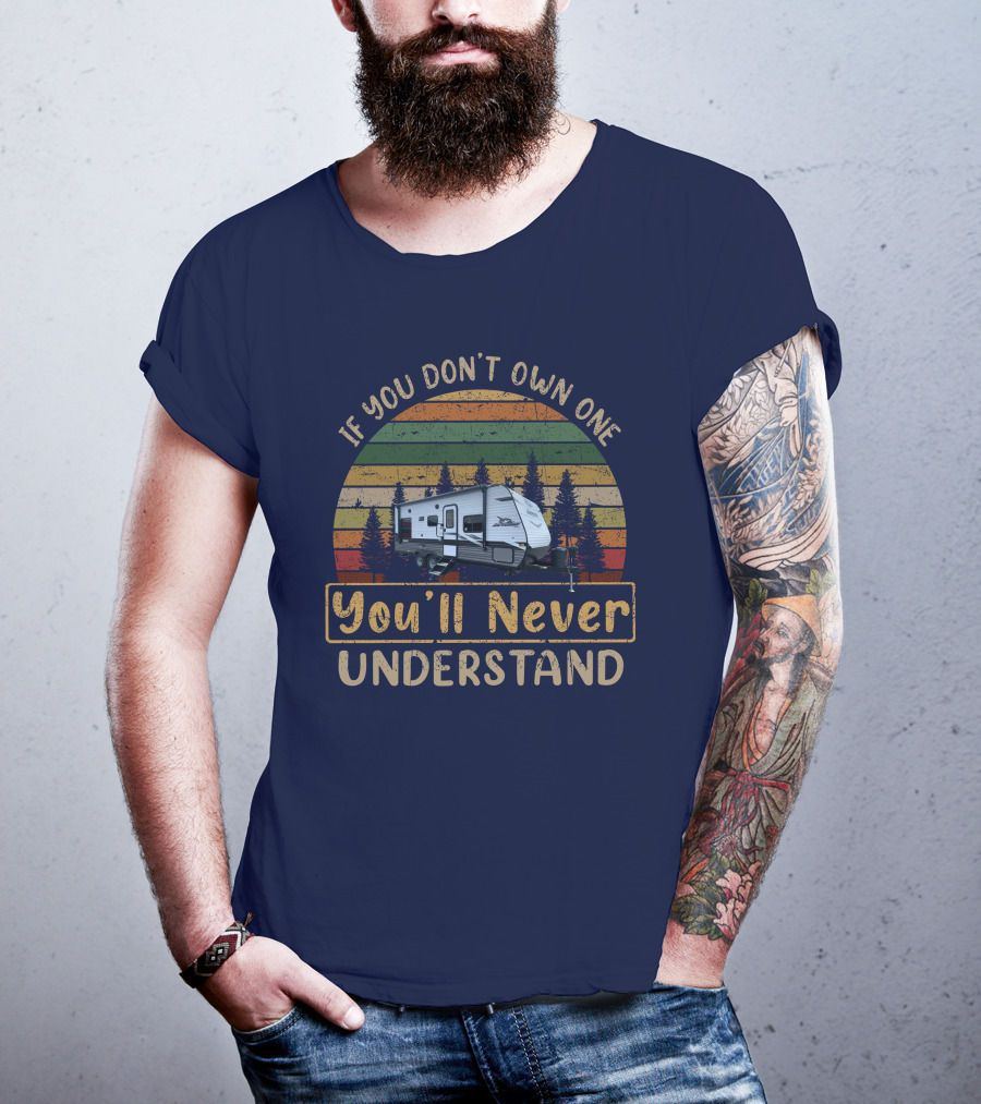 If You Don't Own One You'll Never Understand Jayco 212QB Vintage Camper Retro Sunset Forest T-Shirt