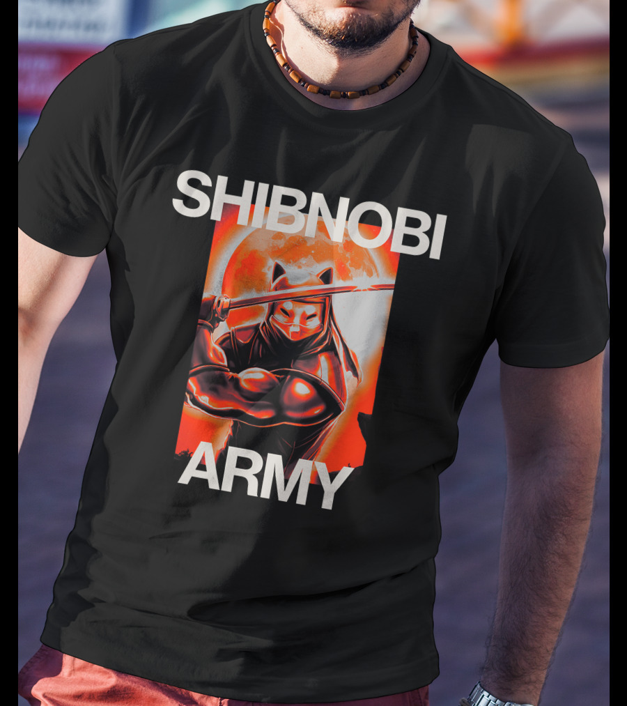 SHIBNOBI ARMY Moonlit Ninja Cat Warrior T-Shirt