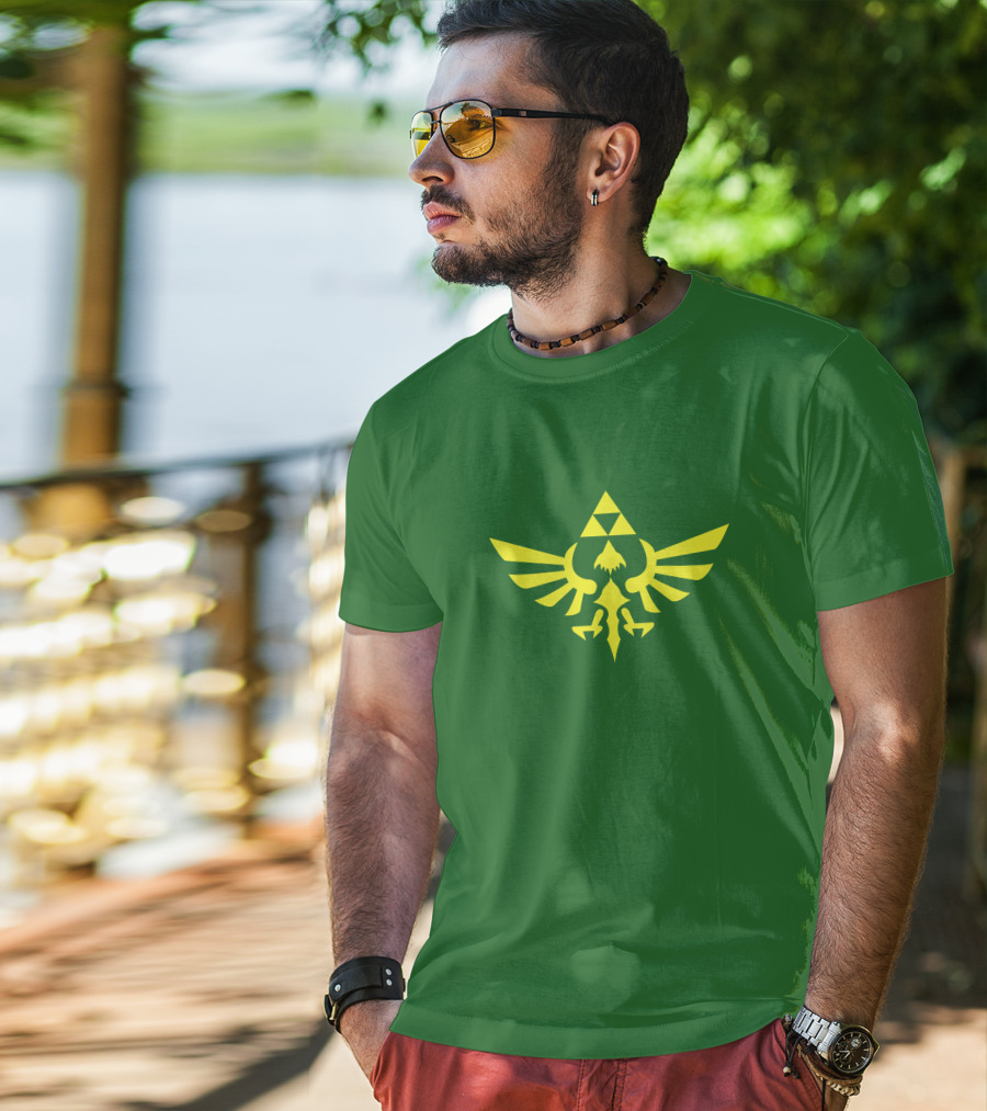Triforce Symbol Hylian Eagle Green Cargo Shorts T-Shirt