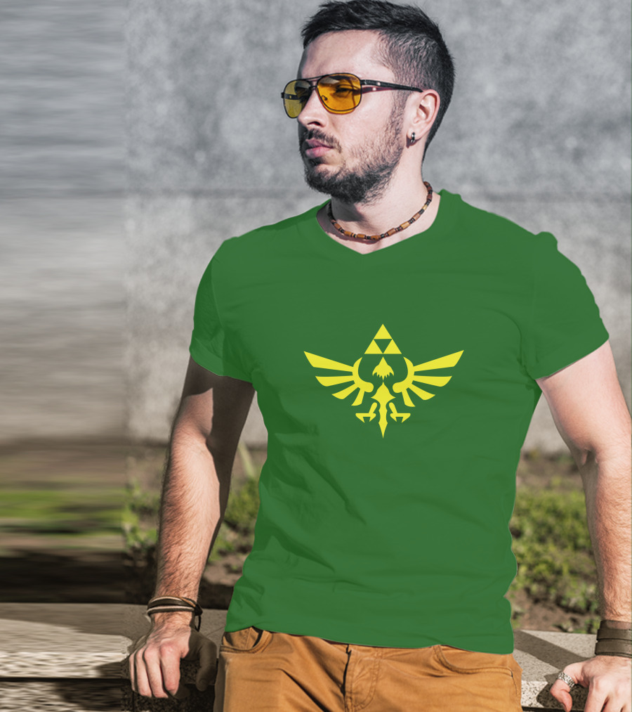 Triforce Symbol Hylian Eagle Green Cargo Shorts T-Shirt