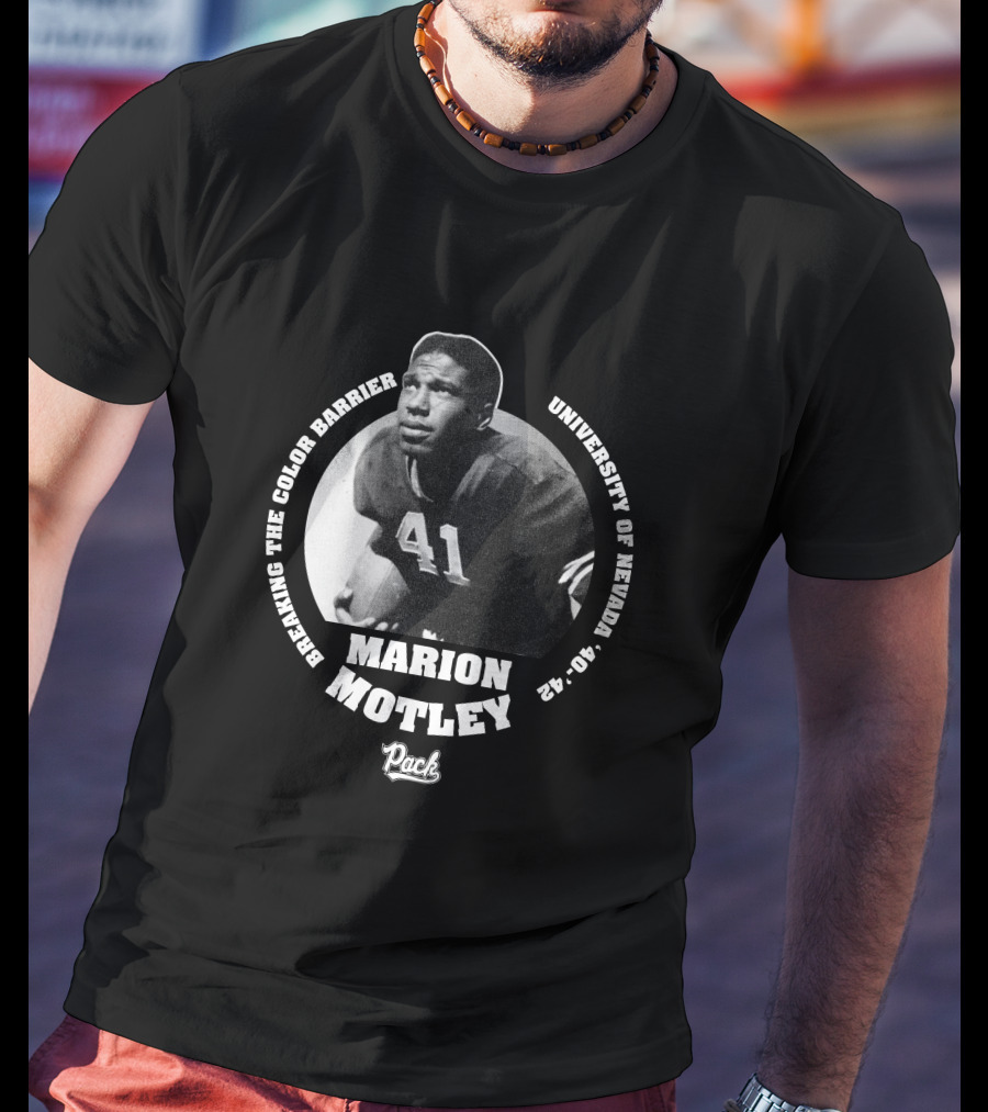 Marion Motley Breaking The Color Barrier University Of Nevada 41 Wolf Pack T-Shirt