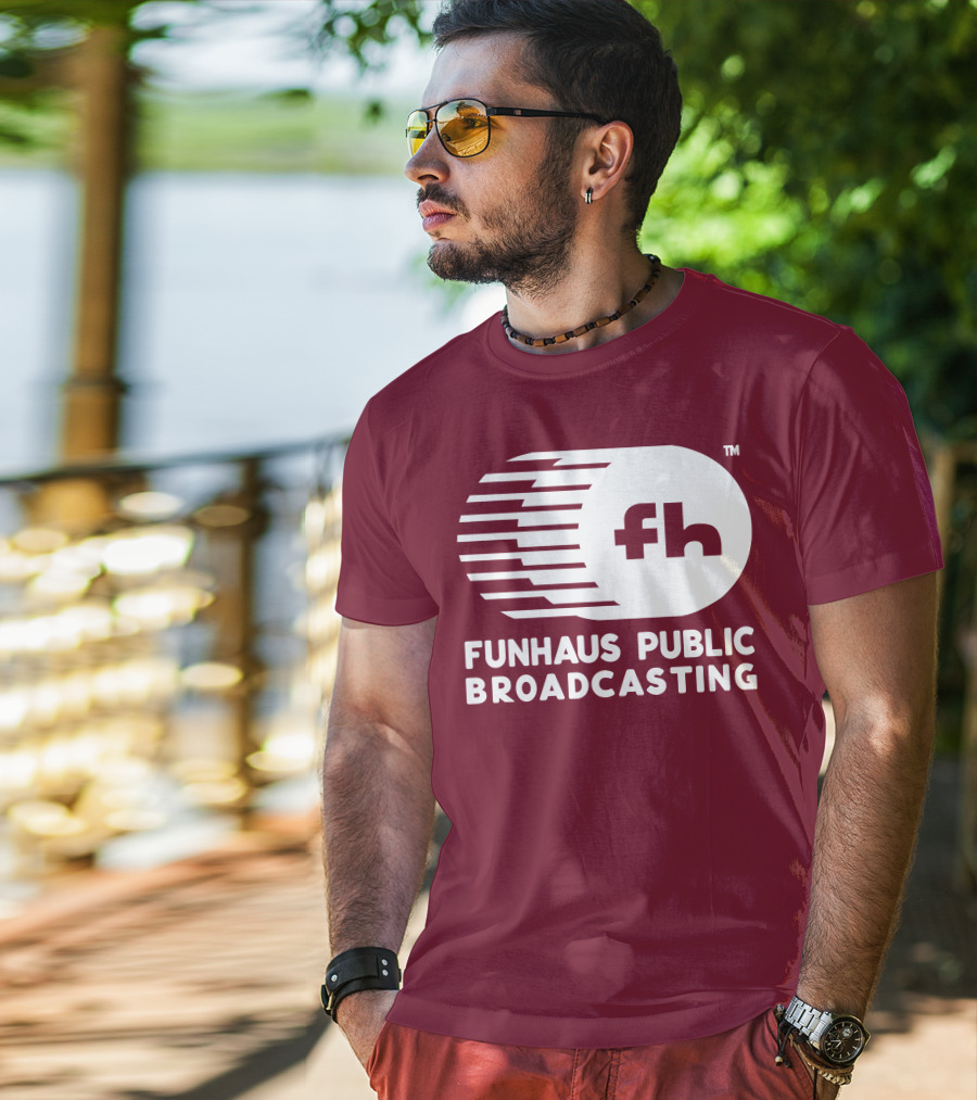Funhaus Public Broadcasting Logo Design Fh T-Shirt