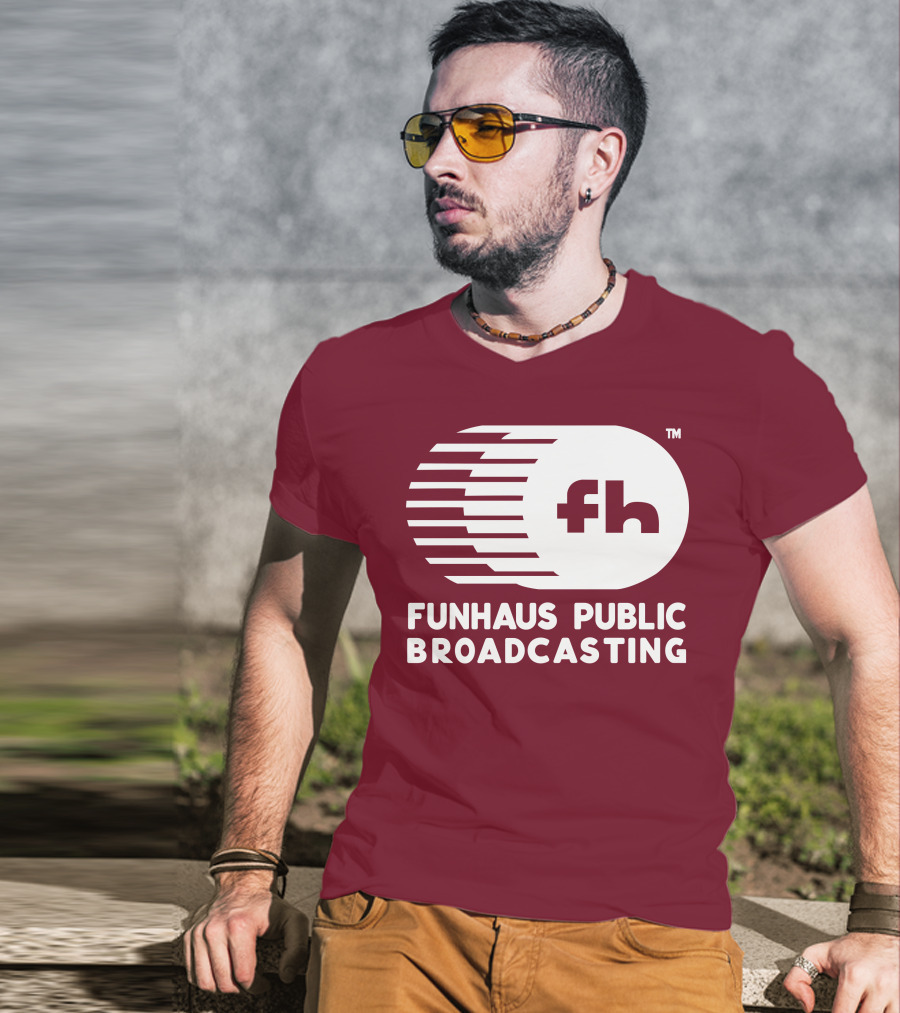 Funhaus Public Broadcasting Logo Design Fh T-Shirt