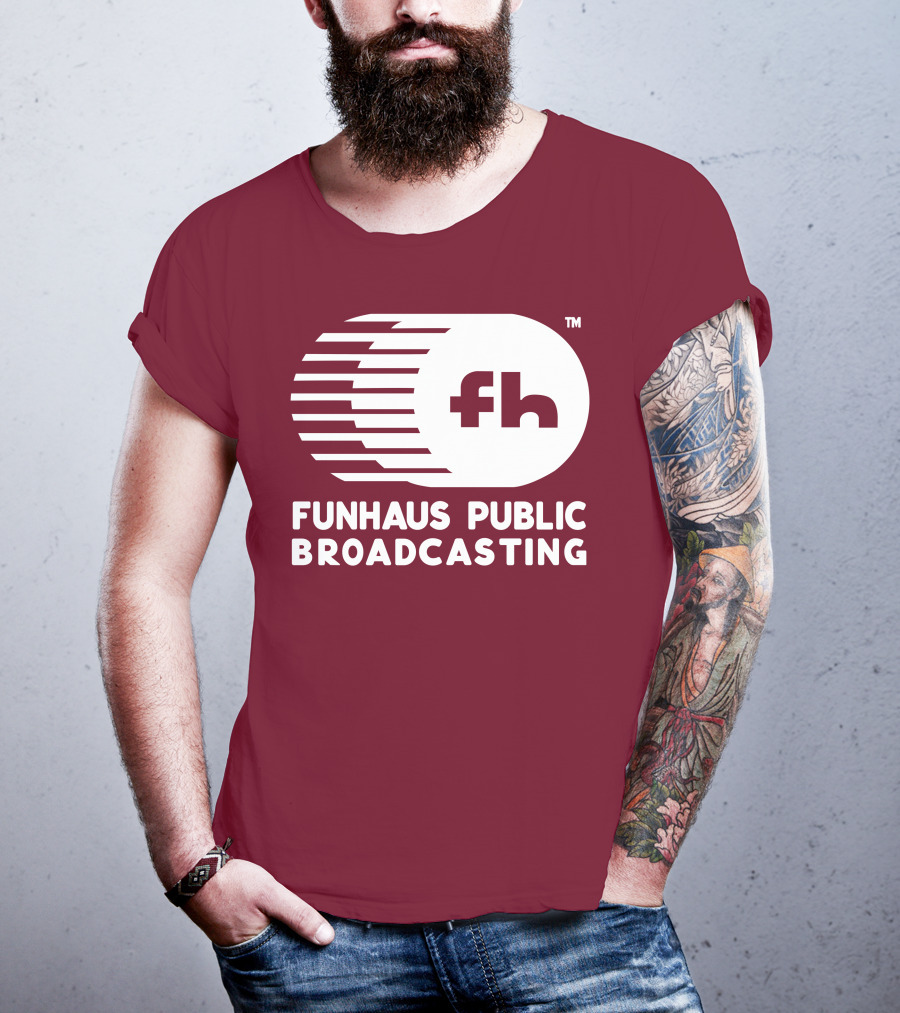Funhaus Public Broadcasting Logo Design Fh T-Shirt