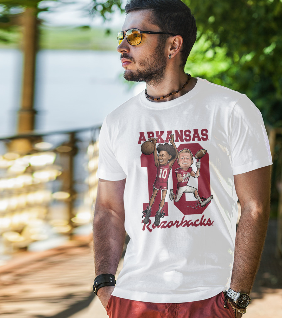 Arkansas Razorbacks 10 Bumper Pool Jaylin Williams Football Basketball Fun T-Shirt