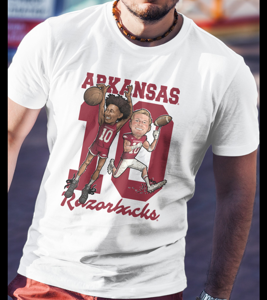 Arkansas Razorbacks 10 Bumper Pool Jaylin Williams Football Basketball Fun T-Shirt