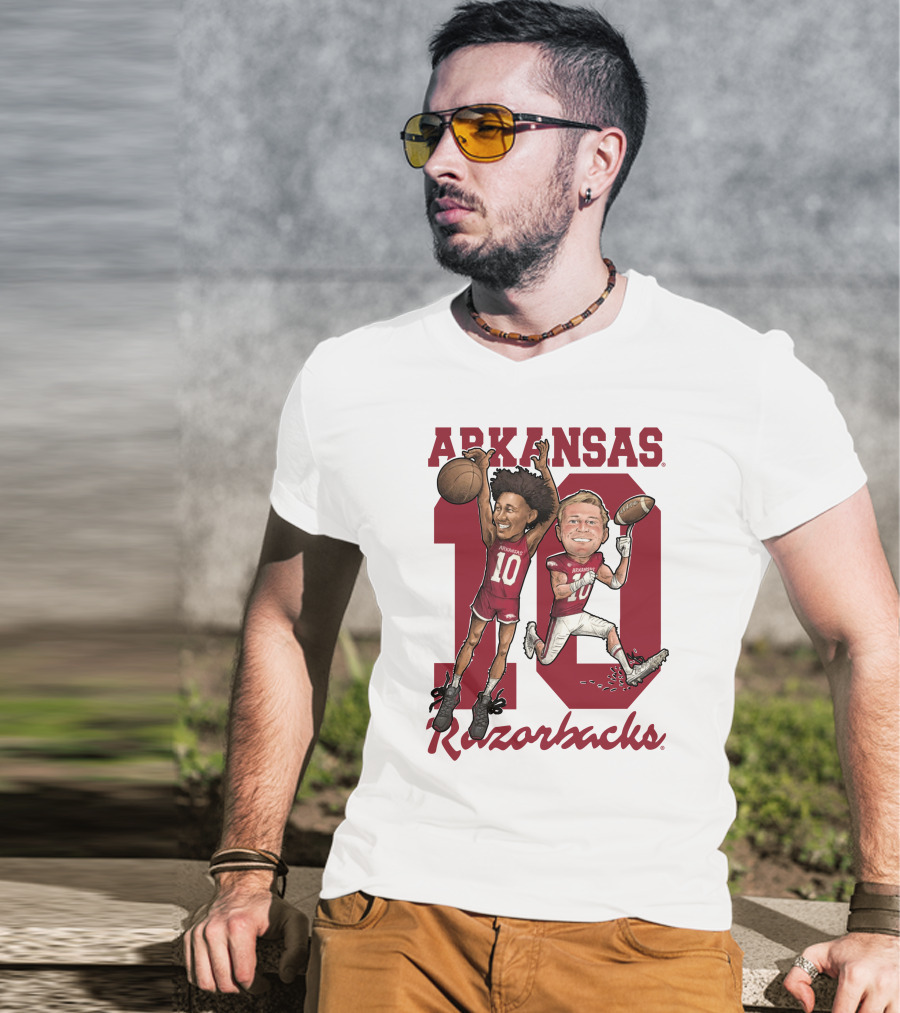 Arkansas Razorbacks 10 Bumper Pool Jaylin Williams Football Basketball Fun T-Shirt