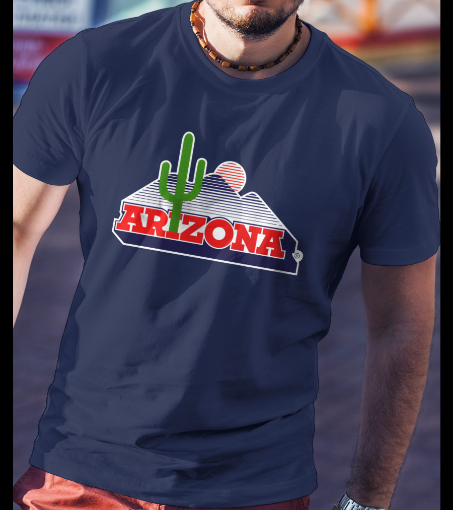Arizona Desert Landscape With Cactus And Mountain T-Shirt