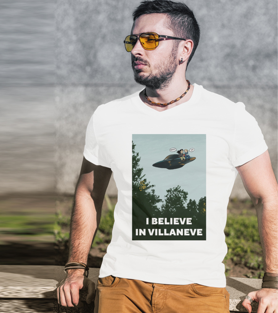 PrianiknK I Believe In Villaneve UFO Forest Scene T-Shirt
