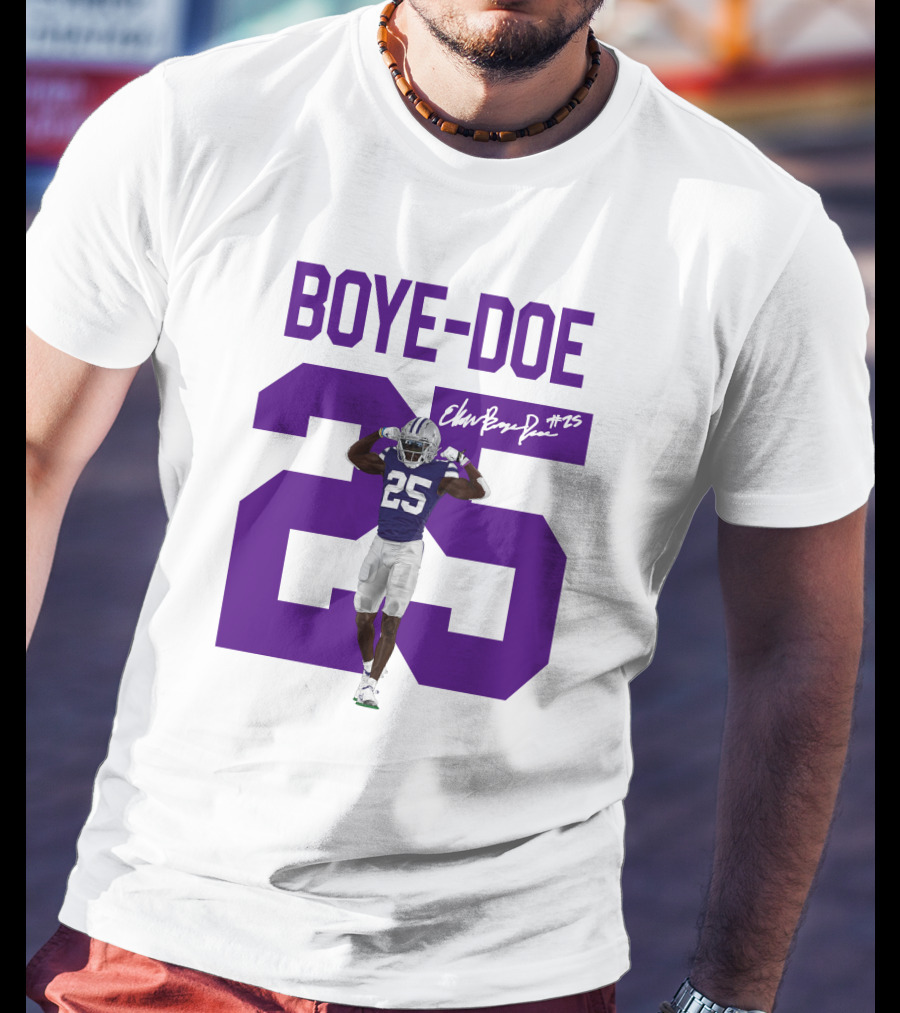 Therealpak25 Store Boye-Doe 25 Football Player Purple Signature T-Shirt