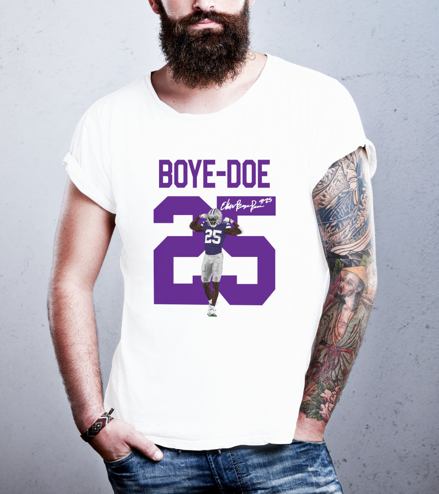 Therealpak25 Store Boye-Doe 25 Football Player Purple Signature T-Shirt