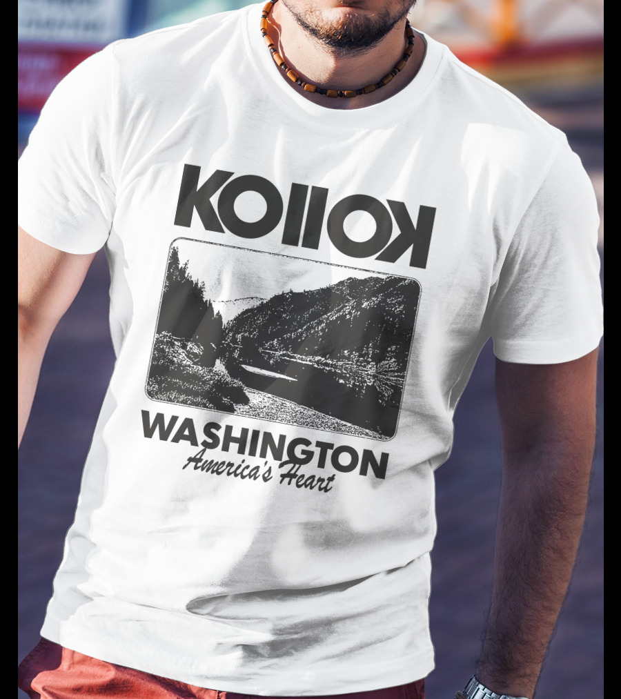 Kollok Washington America's Heart Scenic River Landscape T-Shirt