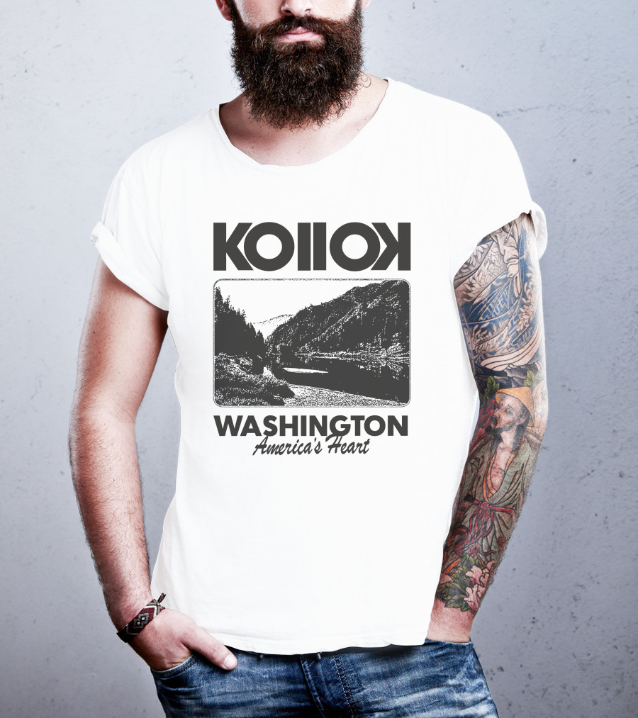 Kollok Washington America's Heart Scenic River Landscape T-Shirt