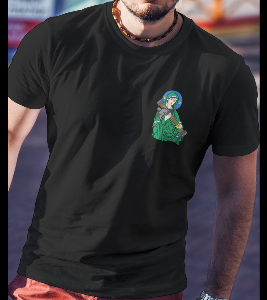 Saint Javelin Iconic Green And Blue Halo With Javelin T-Shirt