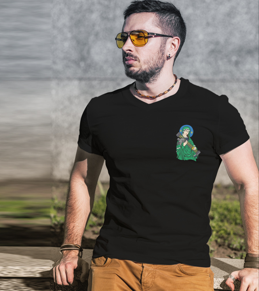 Saint Javelin Iconic Green And Blue Halo With Javelin T-Shirt