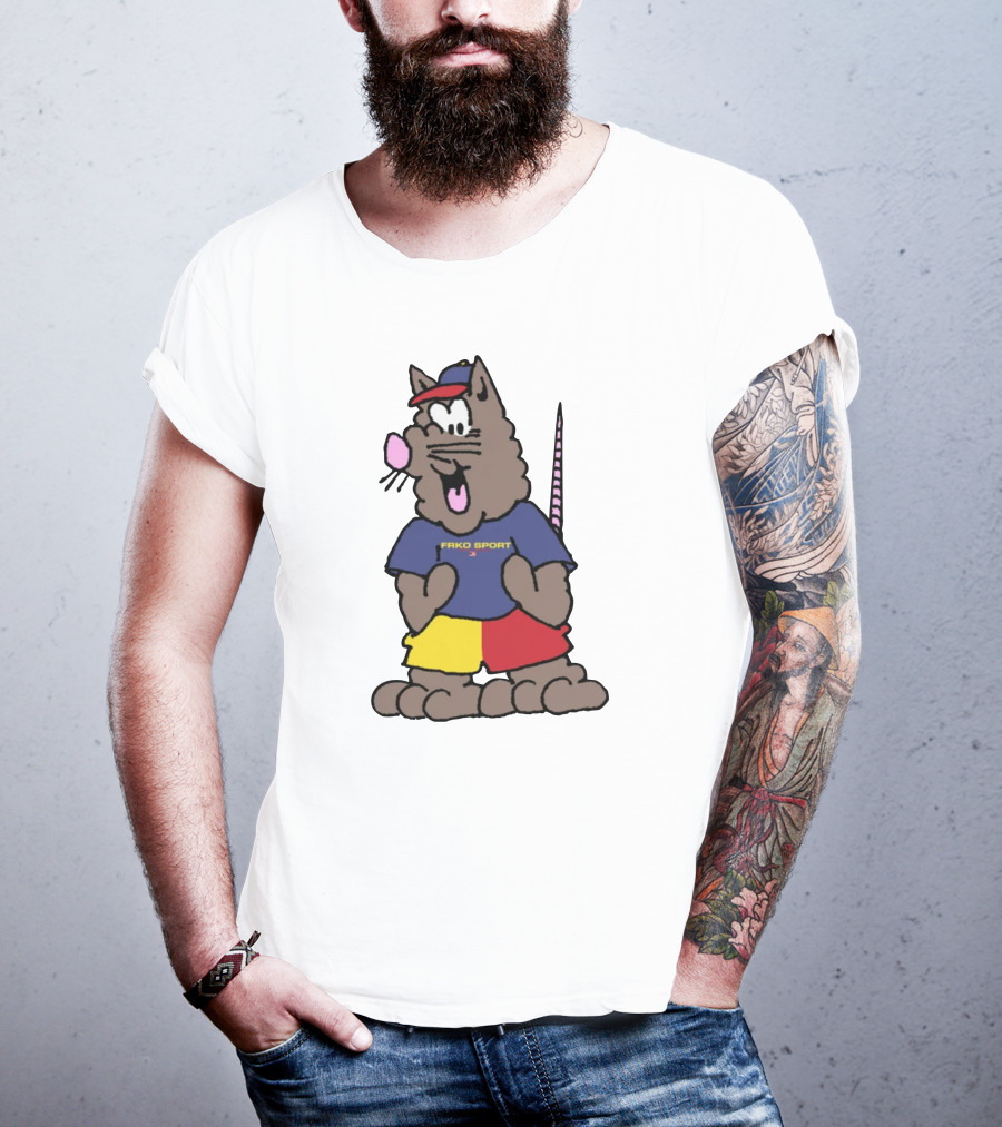 FRKO Sport Rat Cartoon Character In Colorful T-Shirt