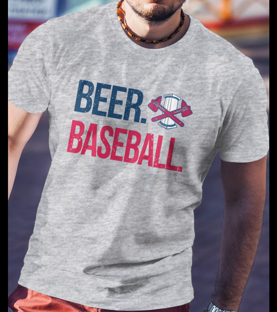 BEER. BASEBALL. Crossed Axes Emblem T-Shirt