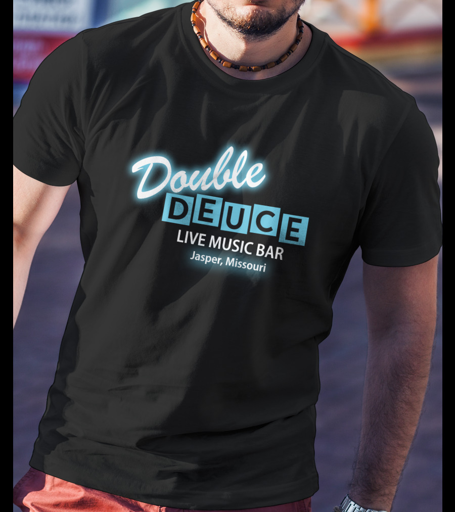 Double Deuce Live Music Bar Jasper Missouri Neon T-Shirt