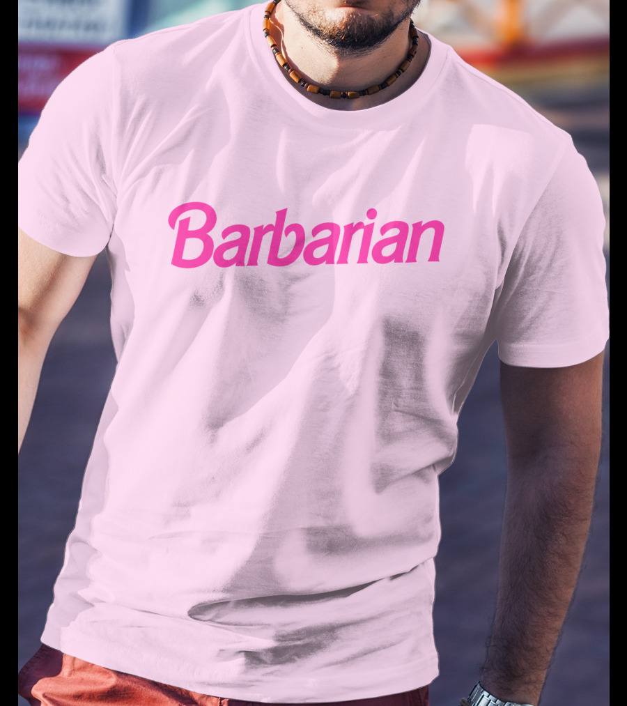 Barbarian Barbie Pink Font T-Shirt
