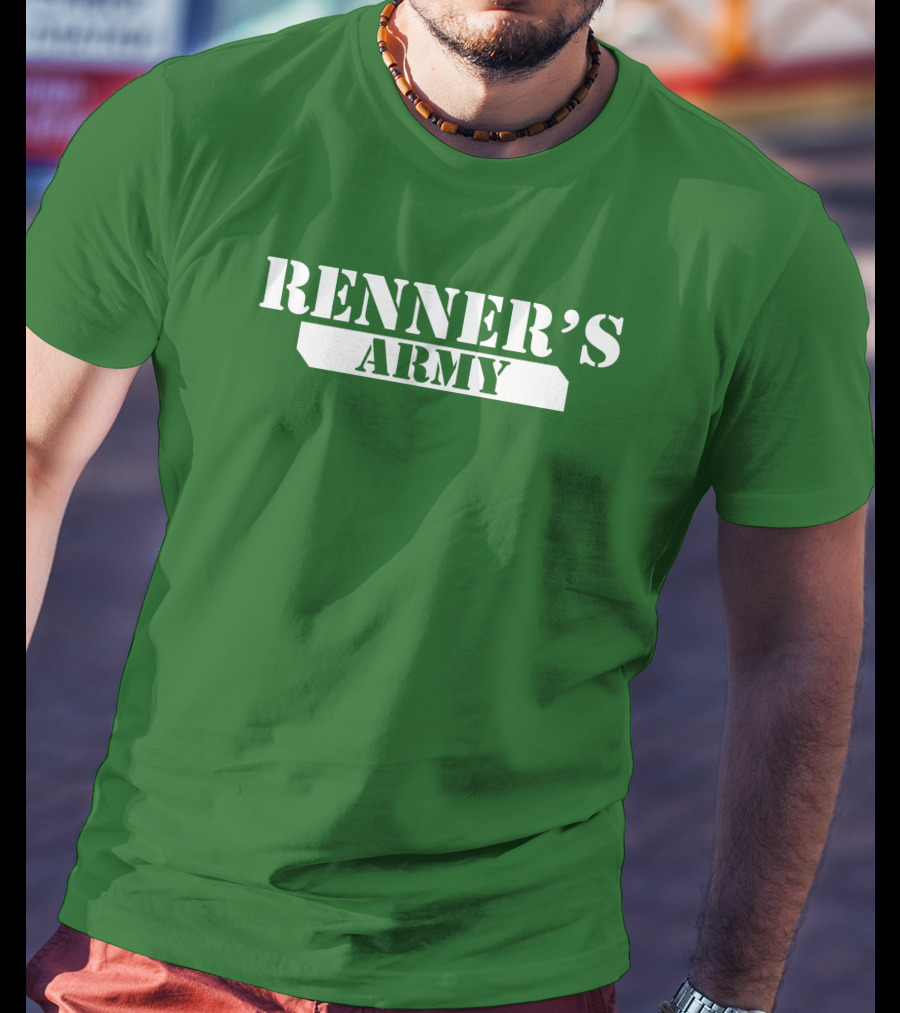 Renner’s Army Bold Green Military Inspired Text T-Shirt