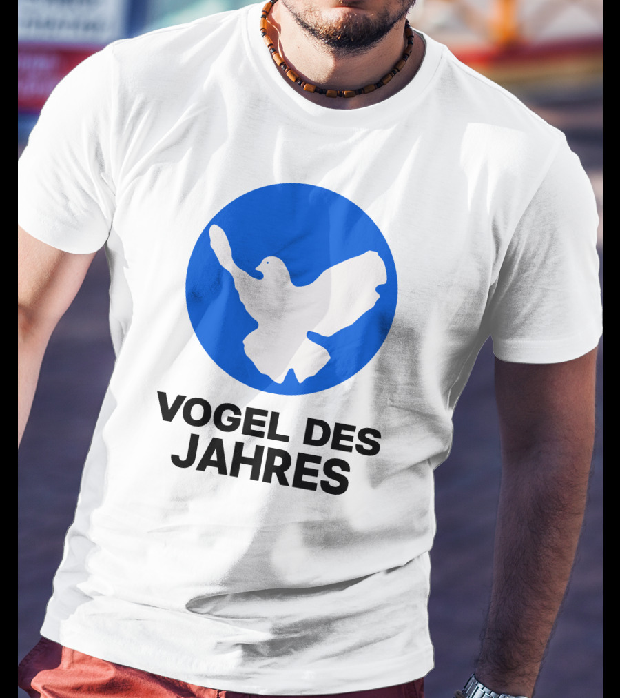 Vogel Des Jahres Columbidae Doves Silhouette In Blue Circle T-Shirt